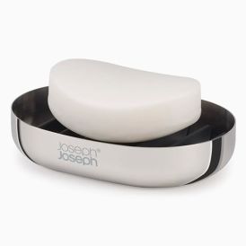 Joseph Joseph | Easy Store Luxe Quick-Drain Stainless-Steel Soap Dish