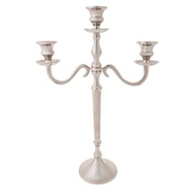 Karaca | Victoria 3-Arm Candlestick Silver | 44.5x29.7cm