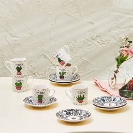 karaca | Cactus 6 person Coffee Cup Set | 80 ml