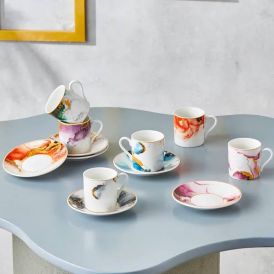 Karaca | Ates Set of 6 Coffee Cups | 80ml