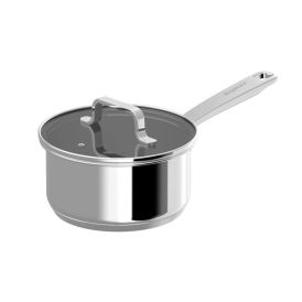 Berghoff | DiNA Helix Recycled 18/10 Stainless Steel 16 cm Saucepan 1.6qt, Glass Lid