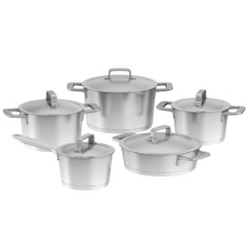 Berghoff | DiNA Meta 10pc Recycled 18/10 Stainless Steel Cookware Set