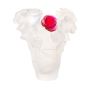 Daum | Crystal White vase & red flower Rose Passion